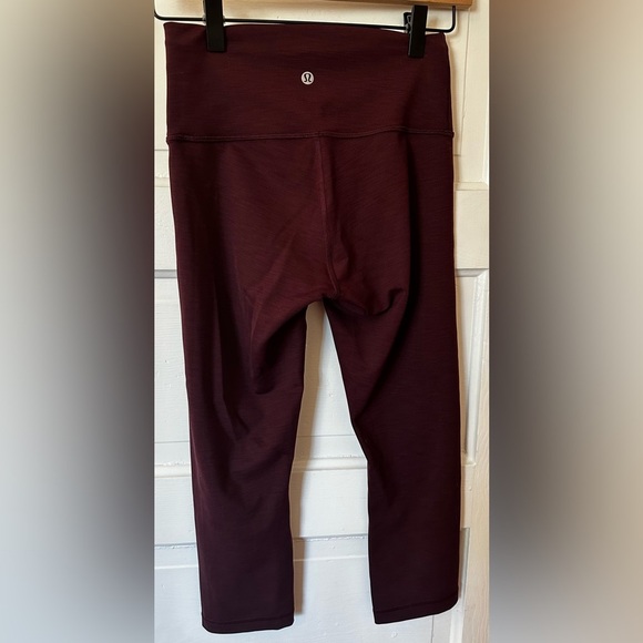 Lululemon Wunder Train High-Rise Crop 21" Heathered Cassis Sz 6 - Picture 3 of 7